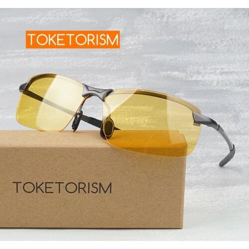 Toketorism anti glare night driving yellow glasses car driving men women sunglasses Y3043