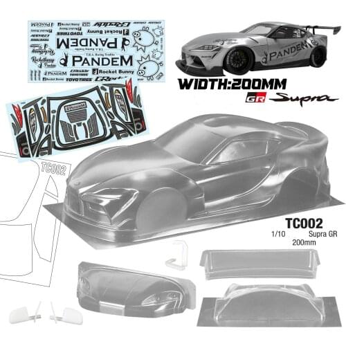 High quality Supra GR Rocket Bunny 1/10 RC PC body shell lampshade 200mm width Transparent drift body shell hsp hpi trax Tamiya