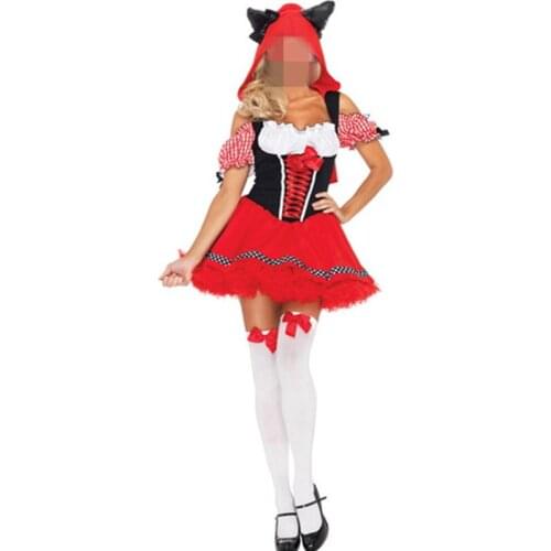 Suspenders Skirt Sexy Costumes Women Beer Girl French Maid Dresses Halloween Costumes Red Cosplay