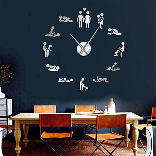 Mirror Adult Fun Wall Clock Stereo DIY Simple Decorative Wall Clock Wall Decorations Living Room Living Room Decore Clocks