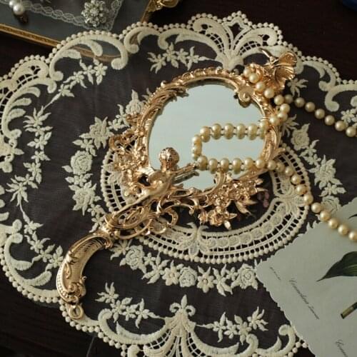 Makeup Mirror зеркало espejo Nordic INS Style Palace Personality Simple Holding Mirrors Photography Props Furnishing Article