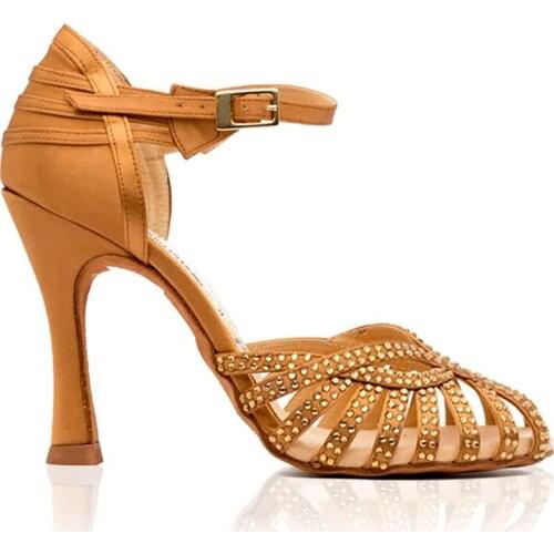 Rhinestone Women Dance Shoes New Latin Dancing Shoes Girls 9cm Latin Salsa Balllroom Party Dance Shoes Practice Dancing Shoes