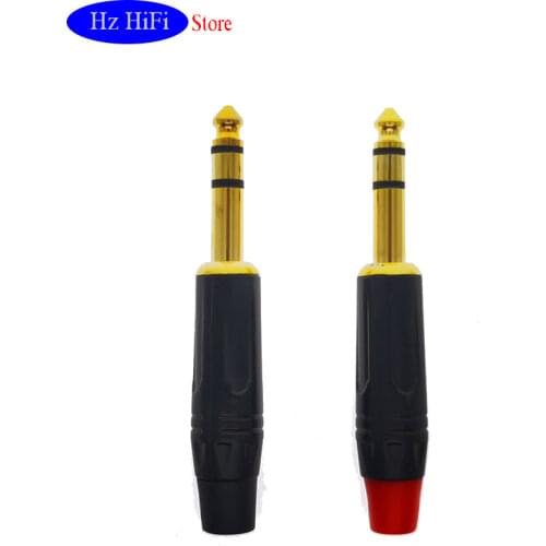 1PCS 6.3mm Gold Plating Plug STEREO Professional 6.35mm Jack Plug Neutrik 6.35Mm Jack Audio