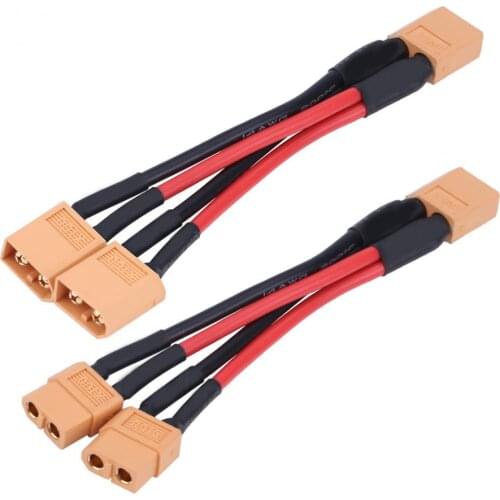 10cm 2Types XT60 Parallel Battery Pack Connector Adapter 14AWG Cable for RC Lipo Silicone Wire Battery XT60 Harness for 2 Packs