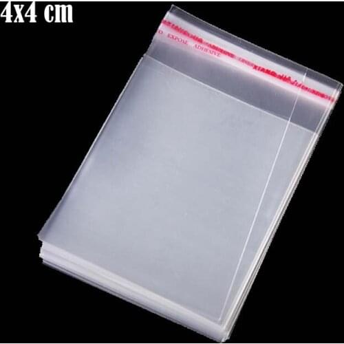 2000 Pcs CLEAR SMALL PLASTIC BAG 4x4cm RESEALABLE JEWELRY PACKAGING MINI POLY BAGS GIFT PACKING POUCHES