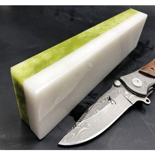 8000/10000 Double Sides Professional Natural Green Agate And White Agate Knife Sharpener Whetstone Sharpening Stones