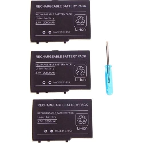 2000mah 3.7V Battery Compatible with DS Lite Nds Ndsl Rechargeable Lithium Battery + Screwdriver Replacement Tool