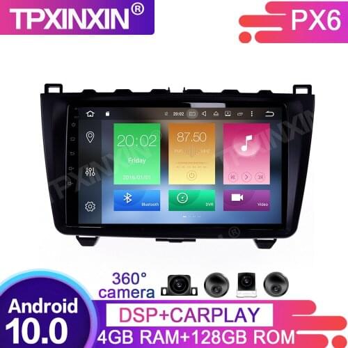 4+128GB Android 10.0 For Mazda 6 2008-2012 Car Multimedia Player GPS Navigation Head Unit Auto Radio Audio Stereo Tape Recorder