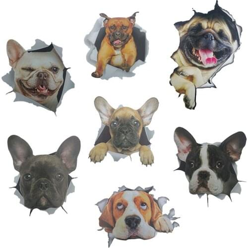 Car-styling 3D PVC Funny Dogs Stickers Puppy Cartoon Decal Cover the Scratches For Car Body Decorate Door Auto Truck Decoration