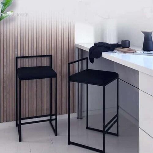 Nordic Living Room Restaurant High-foot Bar Chairs Modern Minimalist Home Furniture Bar Chair Creative Designer Back Bar Chair