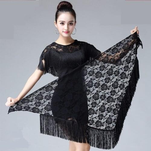 Blley Hip Scarf Lace Shawl Hip Triangle Towel Latin Dance Tassel Hip Scarf Fringed Waist Belly Dance Hip Triangular Bandage