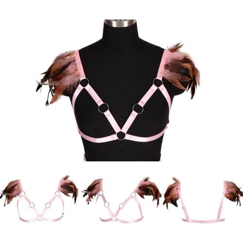 Harness Bra Fashion Waist Suspender Belt Erotic Lingerie Rave Fetish Bondage Hollow Bra Pole Dance Costume Belt Punk Goth