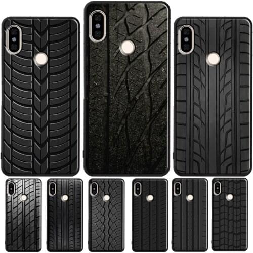 Black Tyre Tread Texture Case For Xiaomi Redmi 9 9A 9C 7A 8A 9T Back Cover For Redmi Note 10 Pro 7 8 9 Pro 8T 9S