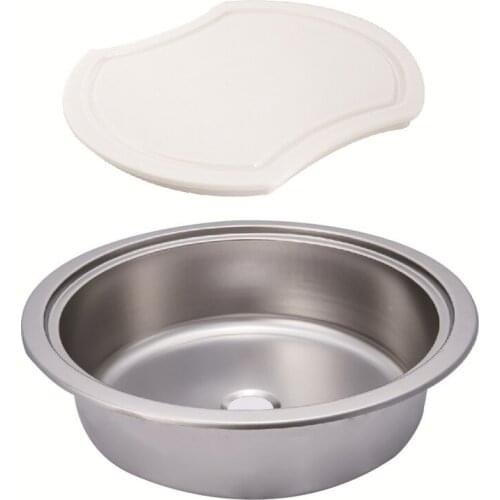 Ф420*130mm Round Stainless Steel Sink with Plastic Lid GR-578B Boat Caravan RV