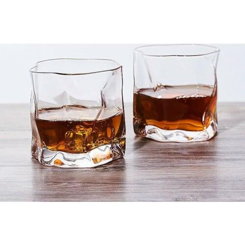 Crystal Irregular Japanese Whiskey Glass Foreign Wine Glass Japanese Creative Shaped Beer Glass Cup Classic Crystal Spirit Glass