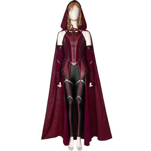 Custom Made Wanda Scarlet Cosplay Witch Wanda Costume Vision Women Leather Outfits Halloween Fancy Dress Women Cloak Suit