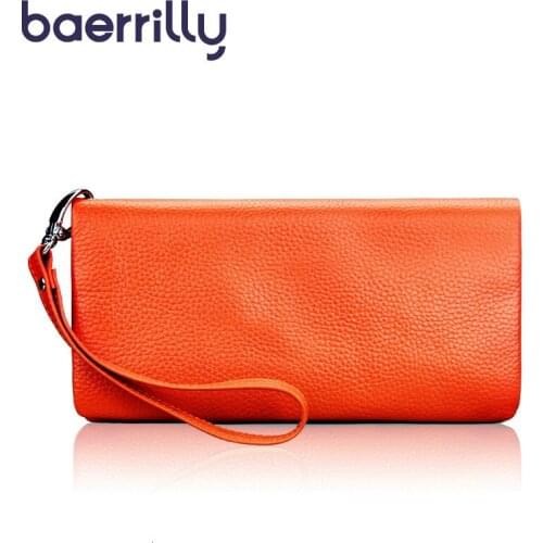 Genuine Leather Ladies Wallet With Cell Phone Pocket Rfid Blocking Wallet Lady Wallets Women Long Wallets Purses Clutch Bags