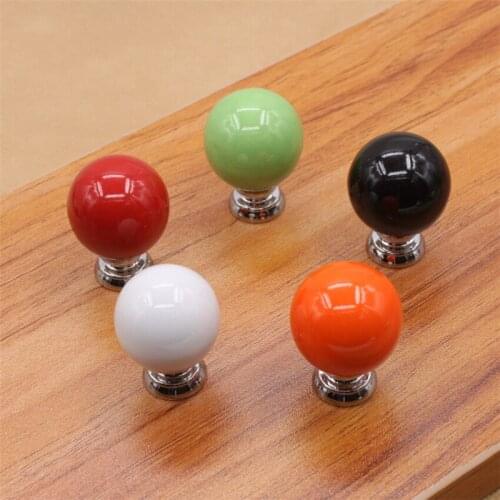 27MM Colorful Ceramic Round Cabinet Knobs Door Pull Handles Cupboard Drawer Wardrobe Furniture Handle Knobs