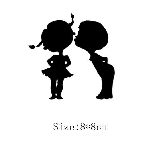 KUCADA Innocent playmates little girl and boy switch panel sticker for wall decoration wall sticker wallpaper diy black WP1456