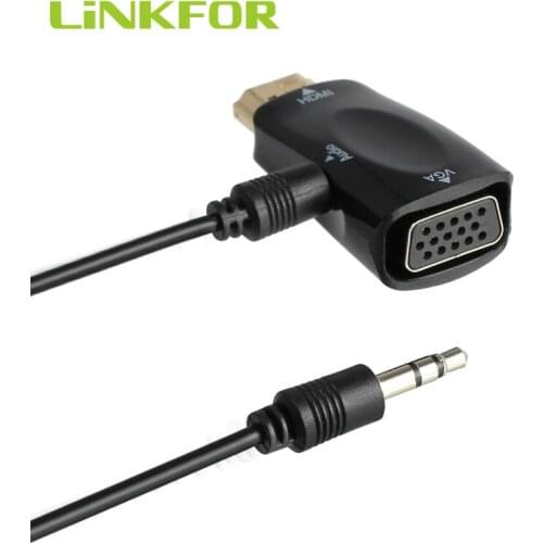 LiNKFOR For CAMAC HDMI TO VGA with Audio Adapter For PC Laptop to VGA Monitor Fit Computer DVD Digital Set-top Box