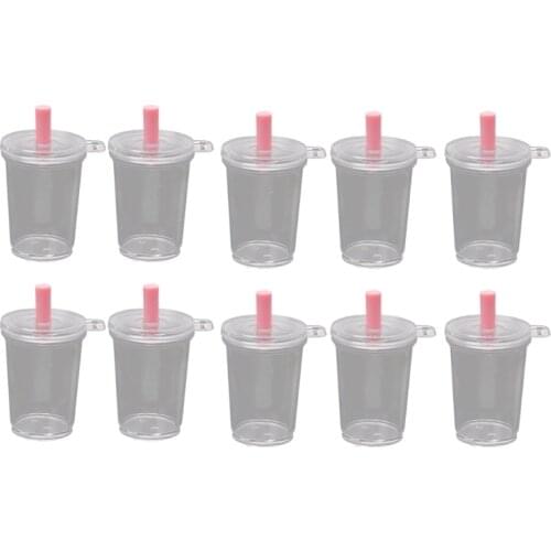 Mini Frappuccino Cup Coffee Cup Dollhouse Miniature Simulation Plastic Cake Ice Cream Cups Keychain Jewelry Making 10Pcs