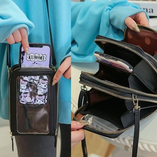 Multi-functional Touch Screen Phone Bag Pocket Brand Designer Small Crossbody & Shoulder Bags Pu Leather Handbags Ladies Purses