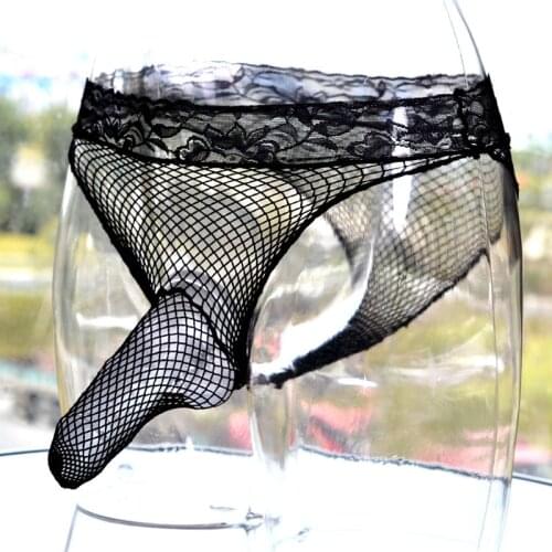 Mens sexy mesh briefs hollow temptation silky sexy underwear new 2019 Closed /open sleeve Mens briefs