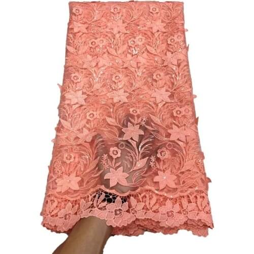 Nigerian Lace Fabric With Sequins 2021 High Quality French Tulle Embroidery Lace Fashion African Lace Fabric For Wedding 5Yards