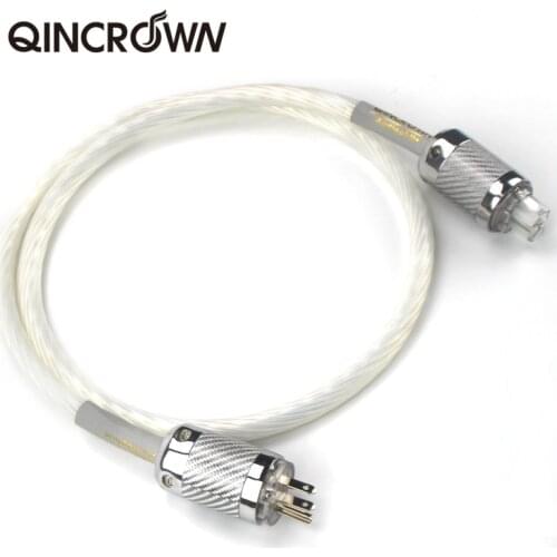 New 5N OCC Mono AC and EU HiFi Audio Cabe Amplifiers DAC HiFi Filters Silver Power Cable Carbon Fiber Rhodium Coated Placket