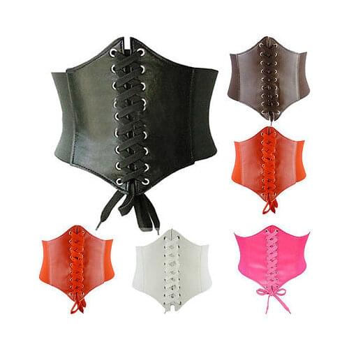 New Elegant Vintage Women Ladies Soft PU Leather Wrap Around Tie Belts Corset Cinch Waist Wide Waistband Elasticated Dress Belt