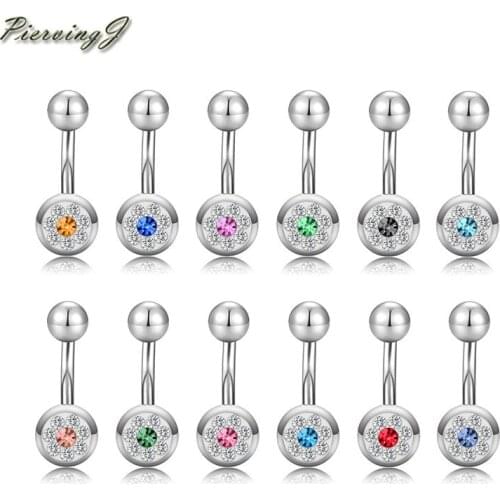 PiercingJ 14G Unique Dangle Belly Button Ring Lot Body Piercing Navel Barbell Jewelry 12PCS Belly Piercing