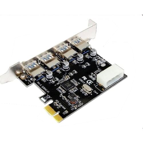 USB3.0 Expansion Card 4 port PCI-E to USB3.0 Computer Expansion Card with 4pin molex Slot Compatible PCI-E X1-X4/X8/X16/Port