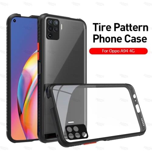 Soft Edge Transparent Case For Oppo A94 A52 A72 A92 A53 A73 A5 A9 2020 Realme realmi C21 C20 C11 8 7 Pro Tires Texture Bumper