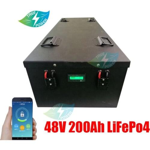 Solar 48V 200Ah Lifepo4 battery with BMS endurance for 12Kw motorhome solar system boat RV+Charger