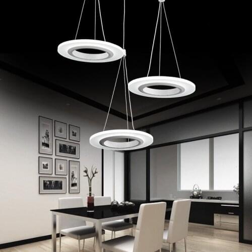 Modern led restaurant droplight three bedroom light circle cafe bar lamp contracted hotel lamps and lanterns