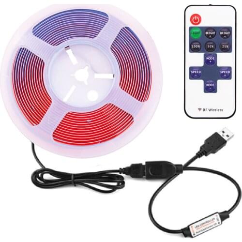 USB Powered COB LED Strip Light with Dimmer Remote DC5V Flexible FOB LED Tape 320Leds Ribbon Rope Light Decorative Lamp