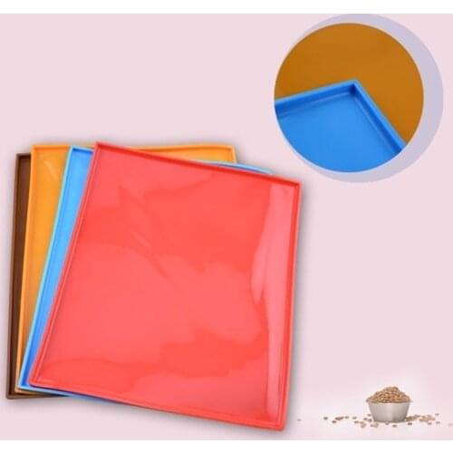 Waterproof Pet Mat Dog Cat Silicone Food Pad Pet Drinking Bowl Mat Easy Washing Dog Feeding Placemat