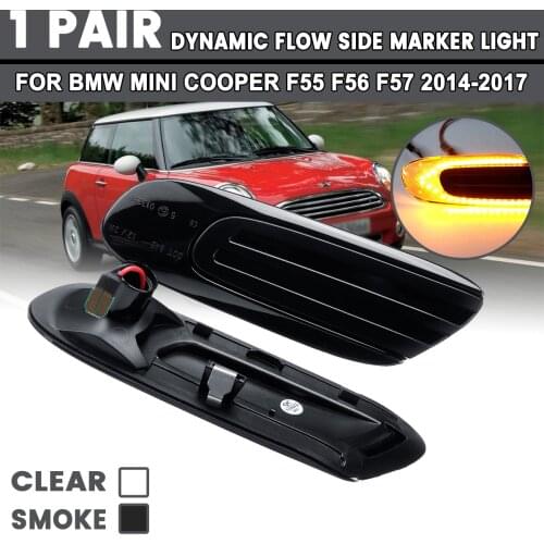1 Pair For MINI COOPER F55 F56 F57 Dynamic Side Repeater Day Light LED Flowing Side Marker Lights Turn Signal Lamp 12V Panel