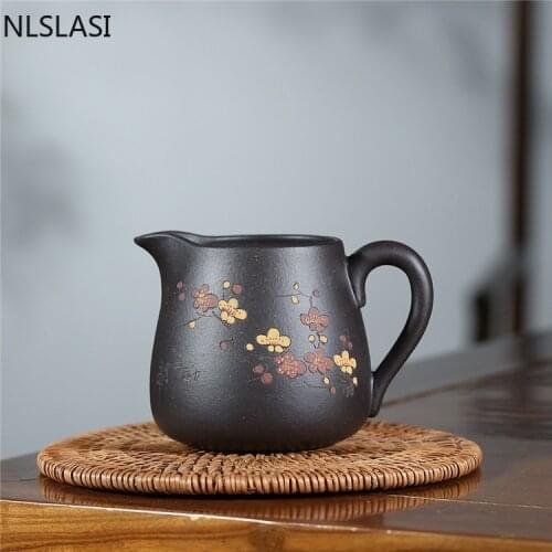 220cc Yixing Purple Clay Handgrip Fair Cup Chinese Tea set Tea Set Drinkware Cha Hai Tieguanyin Public Cups Household tea