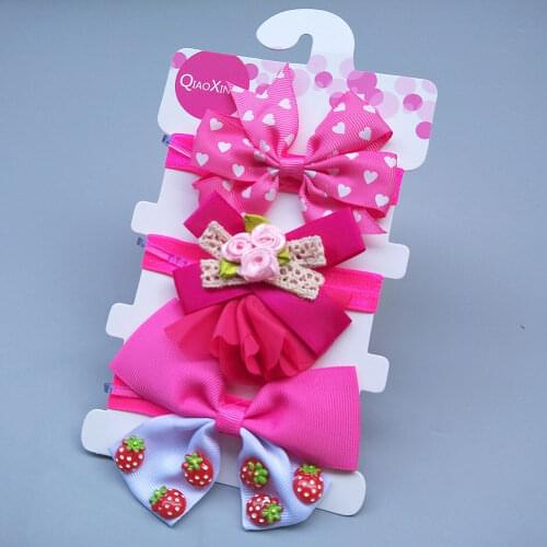 Three pieces / set new childrens hair accessories three piece set bow crown Flower Hair Band baby elastic hair ring