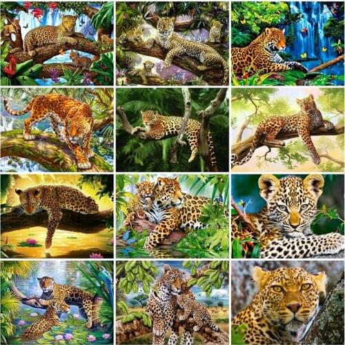 5D Diamond Painting Leopard Animals Full Drill Square Decor for Home Needlework Diamond Embroidery Animals Handmade Gift