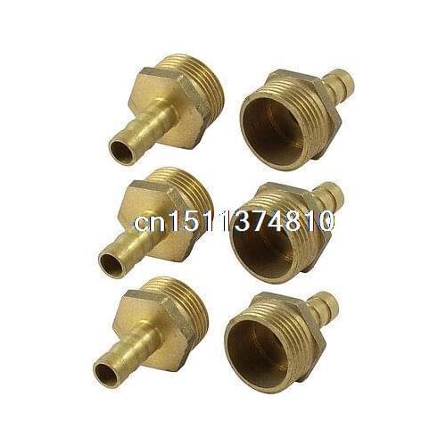 6 Pcs 3/4 PT Male Thread to 10mm Hose Barb Air Gas Pipe Quick Coupler Adapter