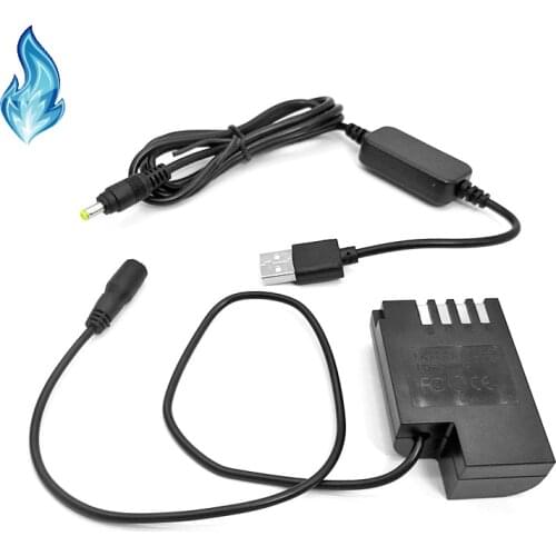 DMW DCC12 Coupler DMW-BLF19E + Power Bank USB Cable Adapter for Panasonic Lumix DMC-GH3 DMC-GH4 GH5 GH4 GH5s G9 Camera