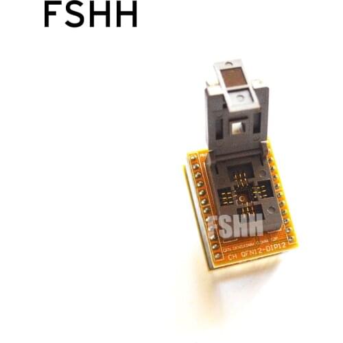 FSHH QFN12 to DIP12 Programmer adapter WSON12 DFN12 MLF12 socket Pitch=1.27mm Size=5x5mm