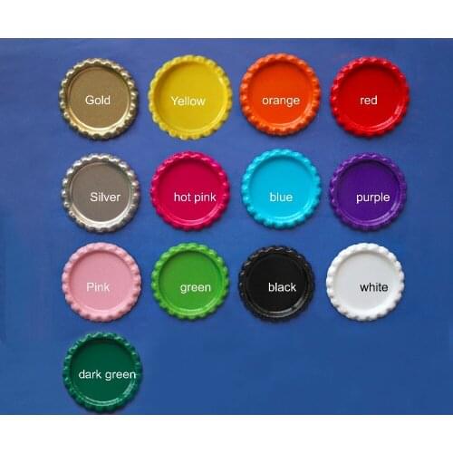 Promotion 1'' Flattened Both Side Colored Bottle caps Sliver Chrome Crown Bottlecap For Crafts & Jewelry Without Holes