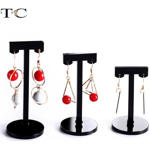 Acrylic 3pcs/set Earrings Display Shelf Stand Holder Jewelry Organizer T Pattern Stud Earrings Holder Display Stand Jewelry Rack