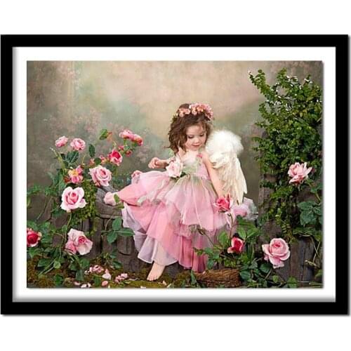 Diamond painting cartoon fairy rose Cross Stitch 5D Diamond 3d angel Pictures full Diamond Embroidery Handmade Needlework