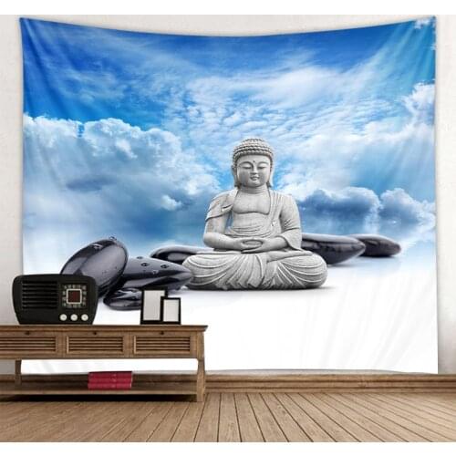 Forest Buddha Yoga Decorative Tapestry Bedroom Background Wall Decorative Tapestry Hippie Bohemian Decorative Tapestry