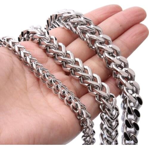 6/8/10MM Wide Silver Color Men Boys 316L Stainless Steel Figaro Chain Necklace Jewelry 24"