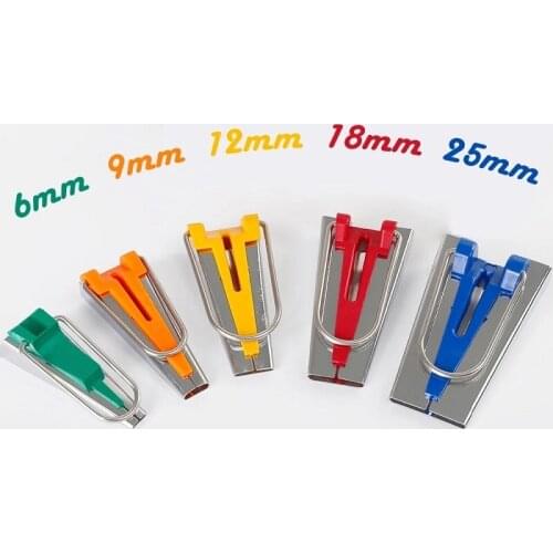 Fabric Bias Tape Maker Tool for Sewing Quilting Size 6mm - 12mm - 18mm - 25mm Sewing Quilting/Fabric DIY Hand Maker Tape Makers